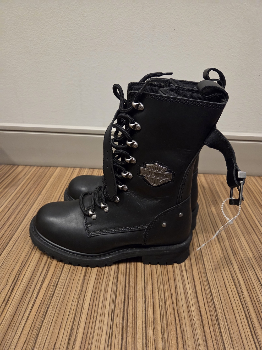 Harley-Davidson Black Lace-Up Combat Boots
